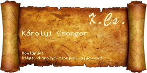 Károlyi Csongor névjegykártya